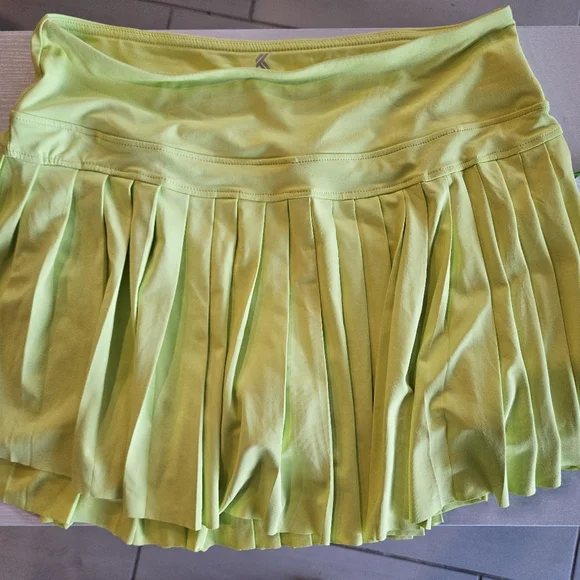 Kyodan Tennis pickleball skort lime green skirt  sz M/L  pleated  NEW - Picture 5 of 6